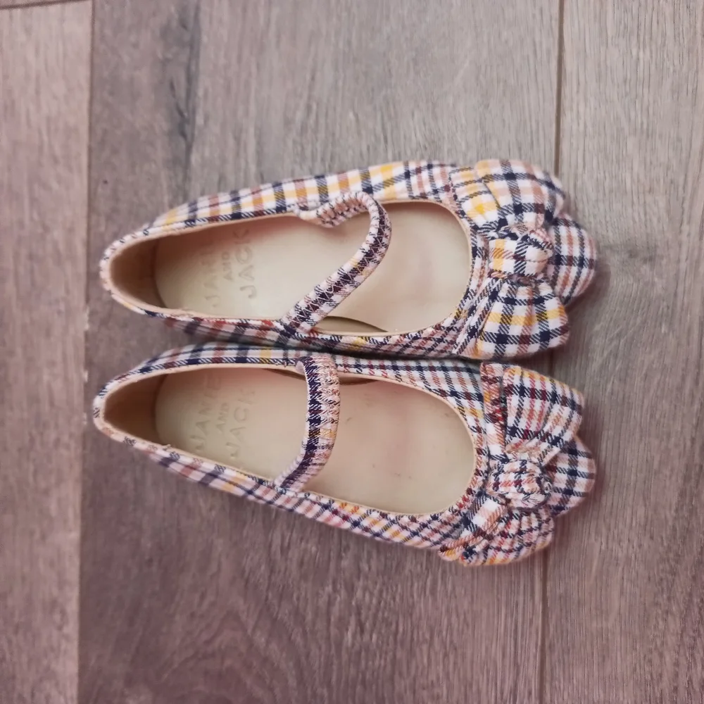 Janie and Jack Plaid Baby Shoes with Bow Accent